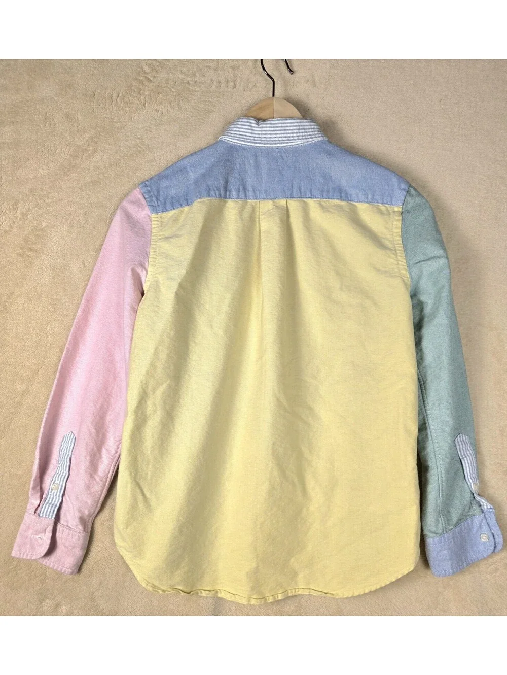 Polo Ralph Lauren COLOR-BLOCK Lo Oxford FUN Shirt Boys Size 10-12/M Pre-owned